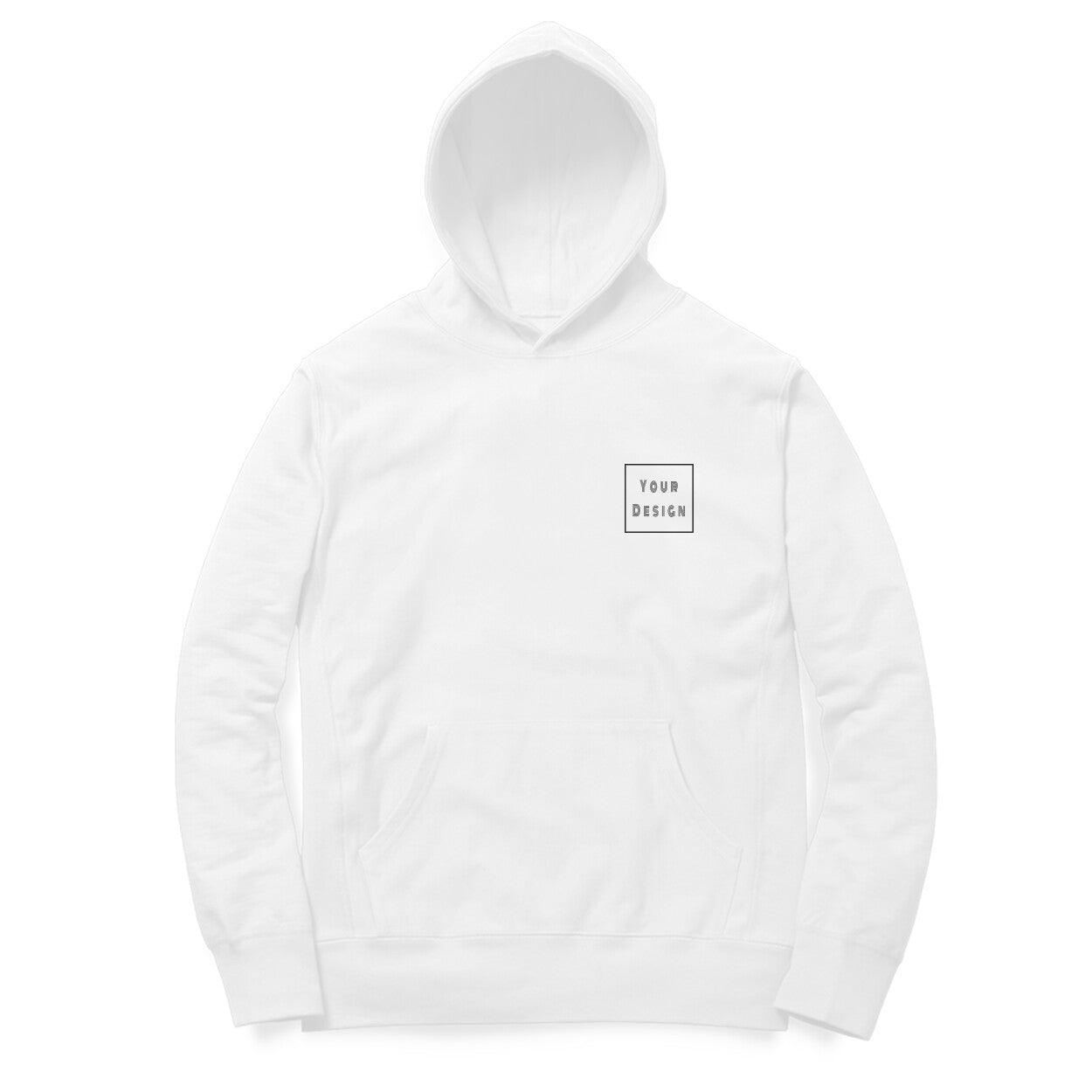 Custom Hoodie White Front Pocket Print