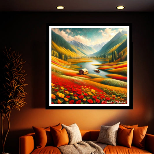Flower Valley Landscape Wall Art