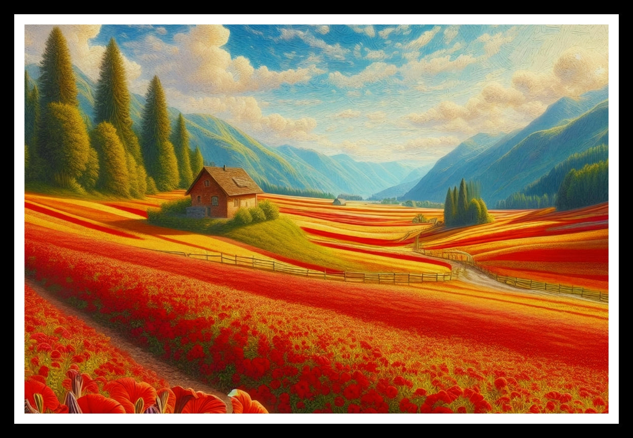 Terraced Field Landscape Wall Art S1