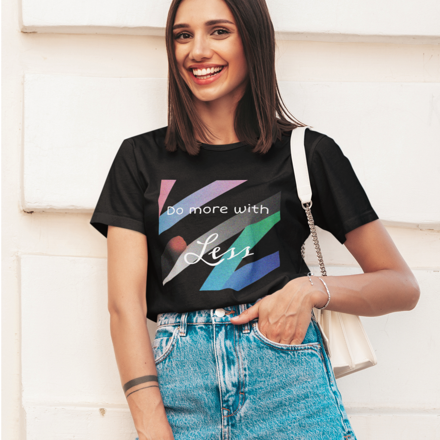 Black T-shirt for Women with Positive Quote