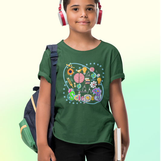 Science T-shirt for Boy Bottle Green