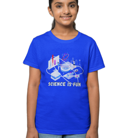 Science is Fun T-shirt for Kids Royal Blue
