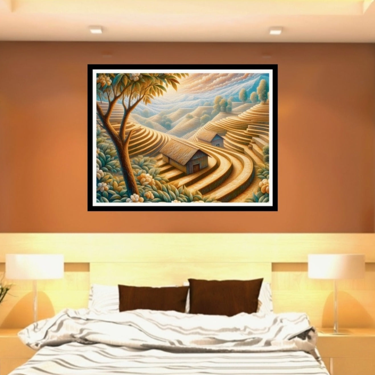 Terraced Field Landscape Wall Art