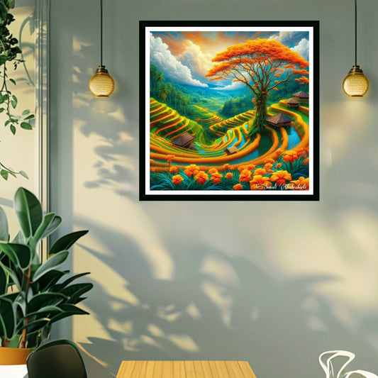 Terraced Field Landscape Wall Art