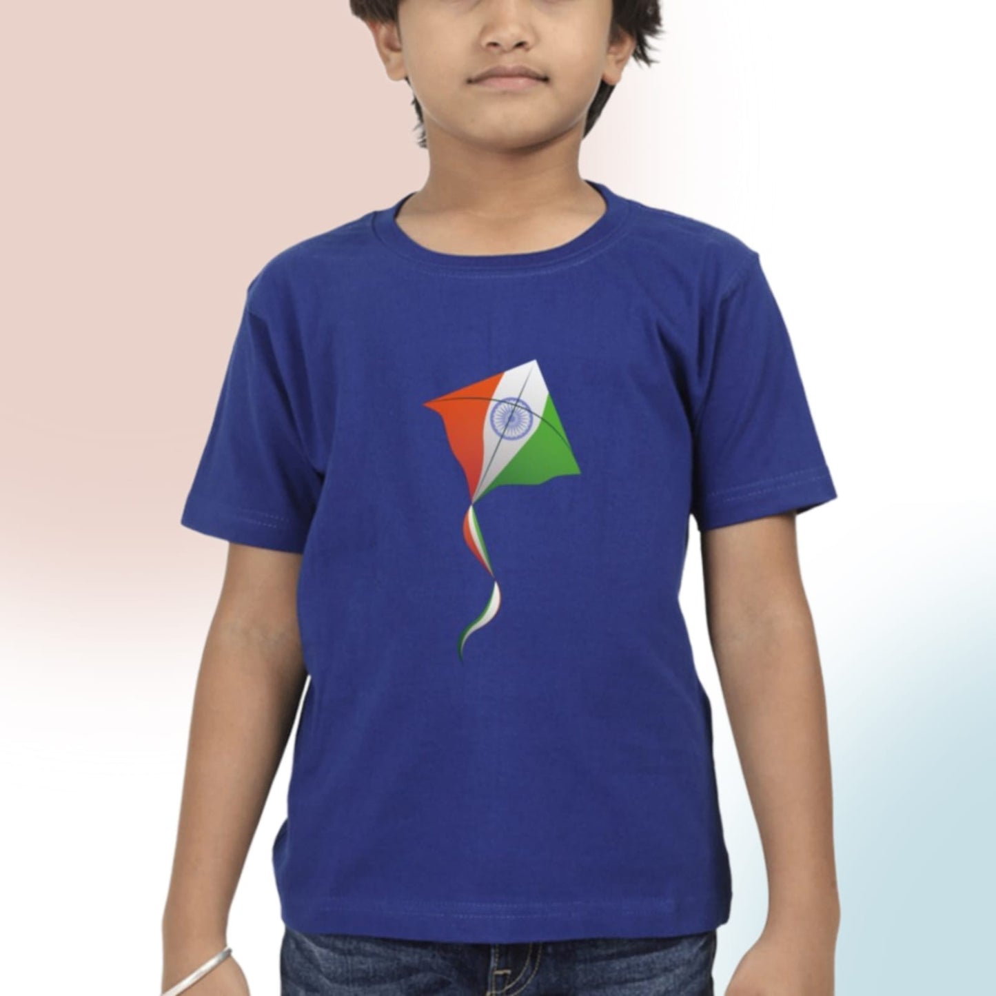 Tricolor T-shirt for Boys Royal Blue