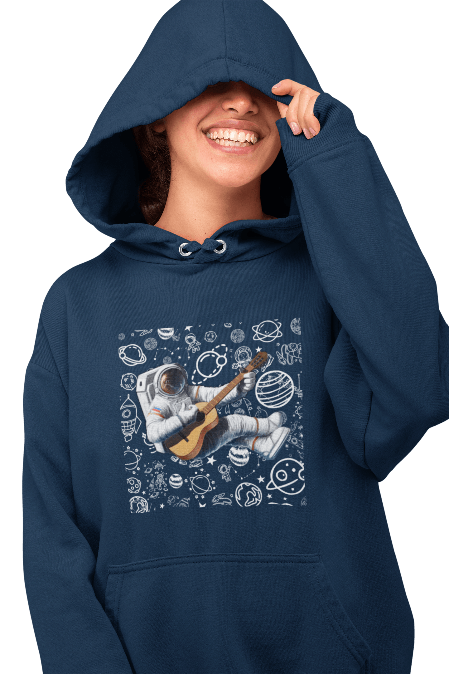 Astronaut Unisex Hoodie Navy Blue