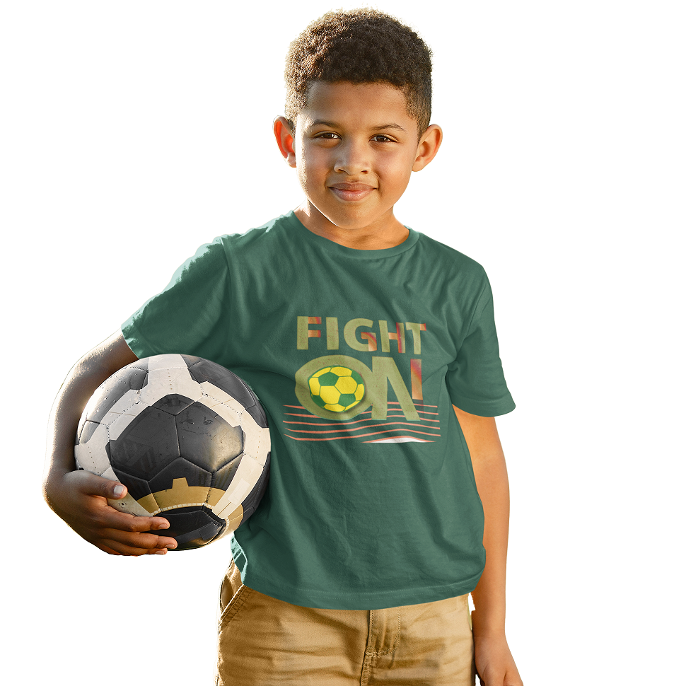 Bottle Green Football T-shirt for Kids
