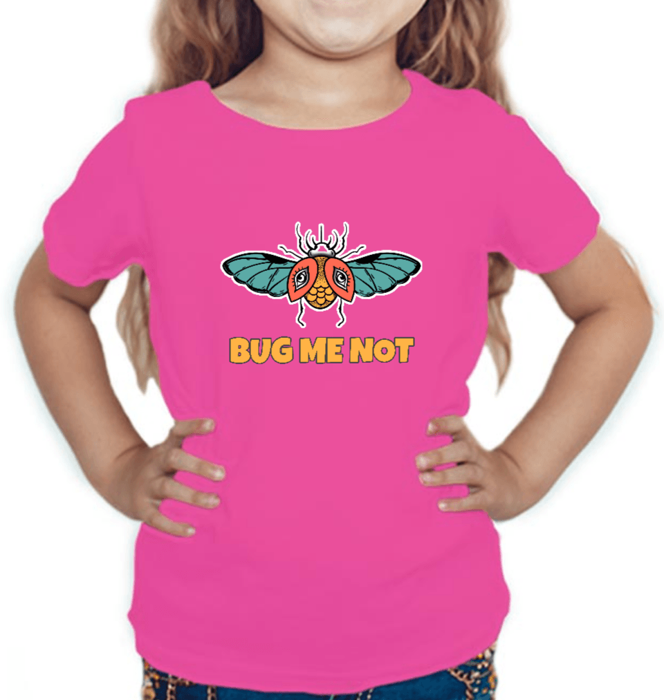 Bug Graphics Tshirt for Girls Pink