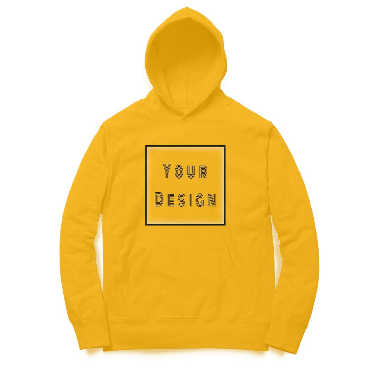 Custom Hoodie Golden Yellow Front Print