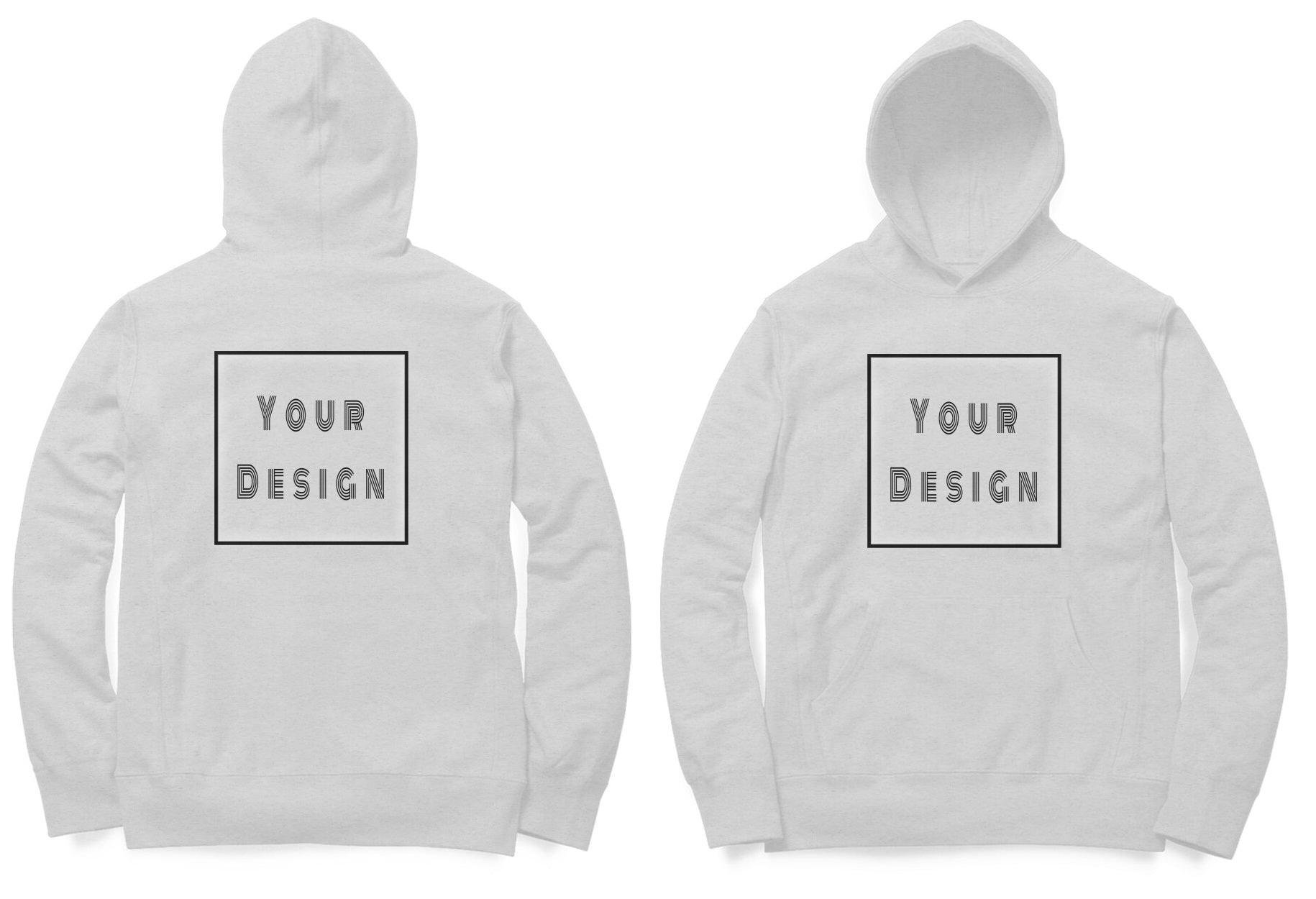 Custom Hoodie Grey with Front & Back Print