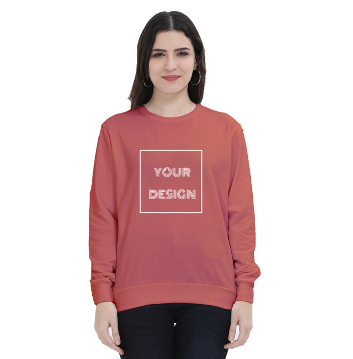 Coral Unisex Sweatshirt with Customized Front Print