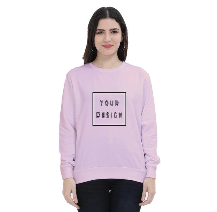 Light Pink Unisex Sweatshirt with Customized Front Print