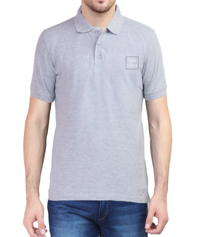 Customized Polo T-shirt Light Grey