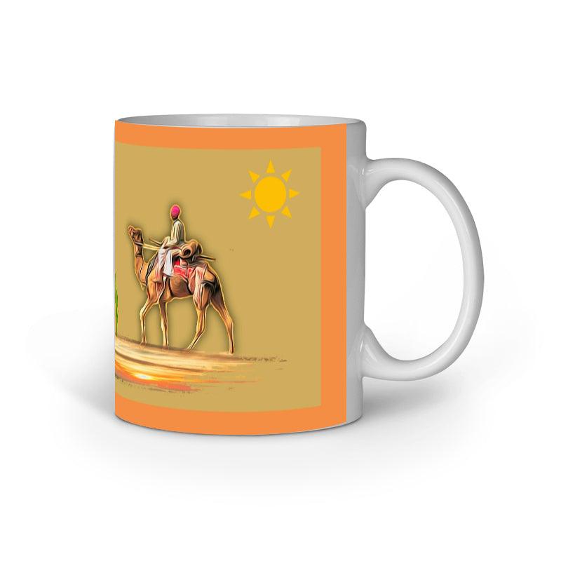 Designer Coffee Mug with Desert Camel Art Print C07