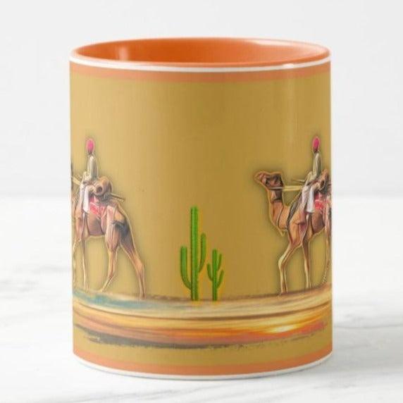 Designer Coffee Mug with desert Camel art print