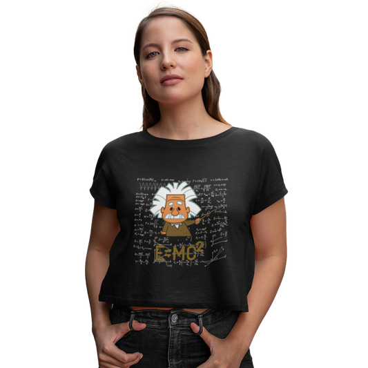 Einstein Scientist Crop T-shirt Black