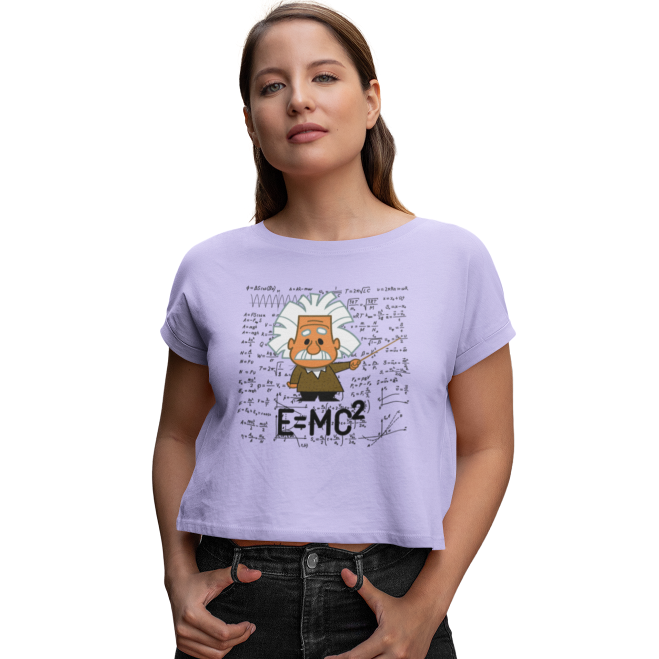 Einstein Scientist Crop T-shirt Lavender