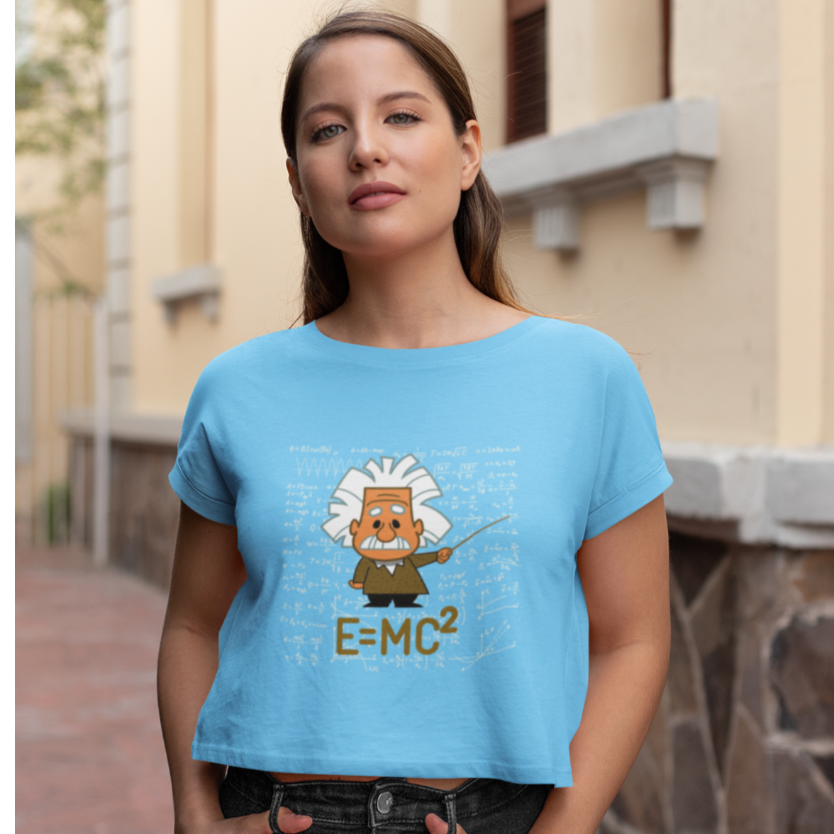 Einstein Scientist Crop T-shirt Sky Blue