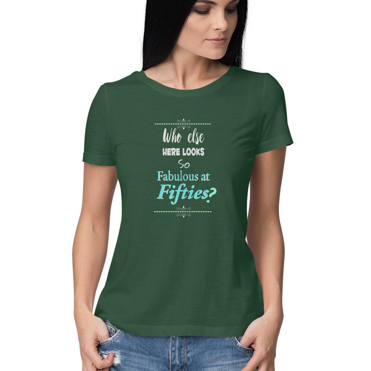 Fiftieth Birthday T-shirt for women Olive Green
