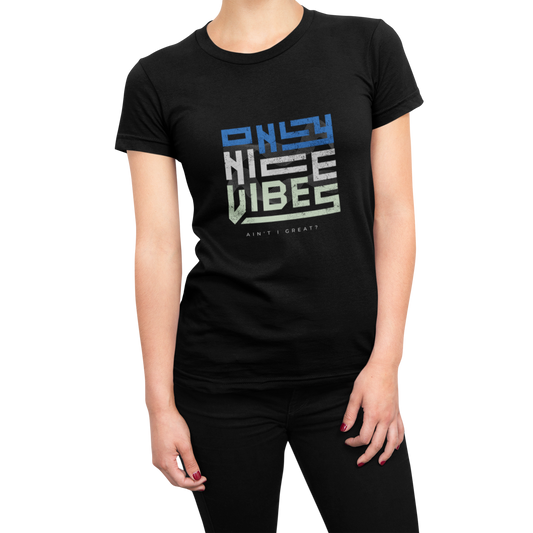 Good Vibes Only  T-shirt for Women Black