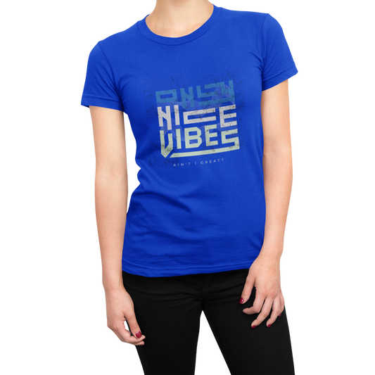 Good Vibes Only T-shirt for Women Royal Blue