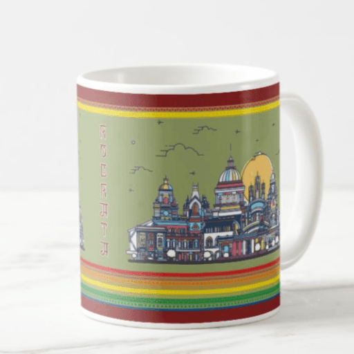 Kolkata Ceramic Coffee Mug with White Handle