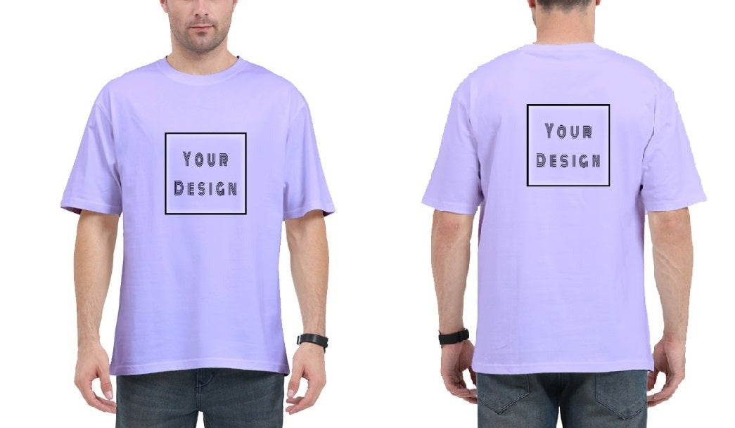 Lavender Oversized Classic T-shirt with Customized Front Back Print