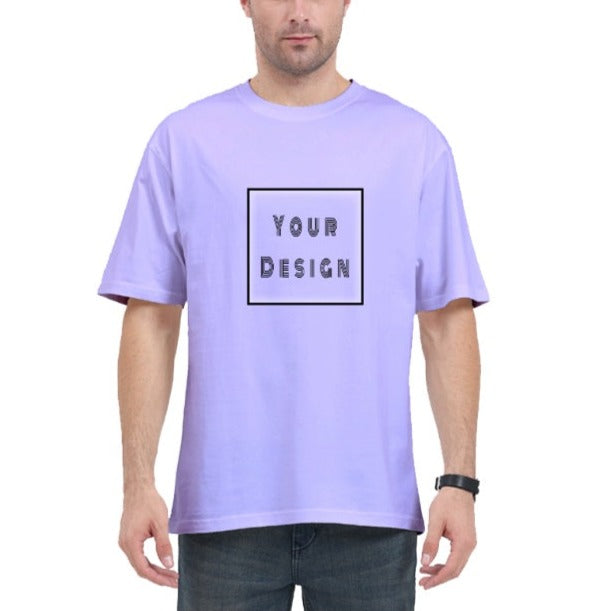 Lavender Oversized Classic T-shirt with Customized Front Print