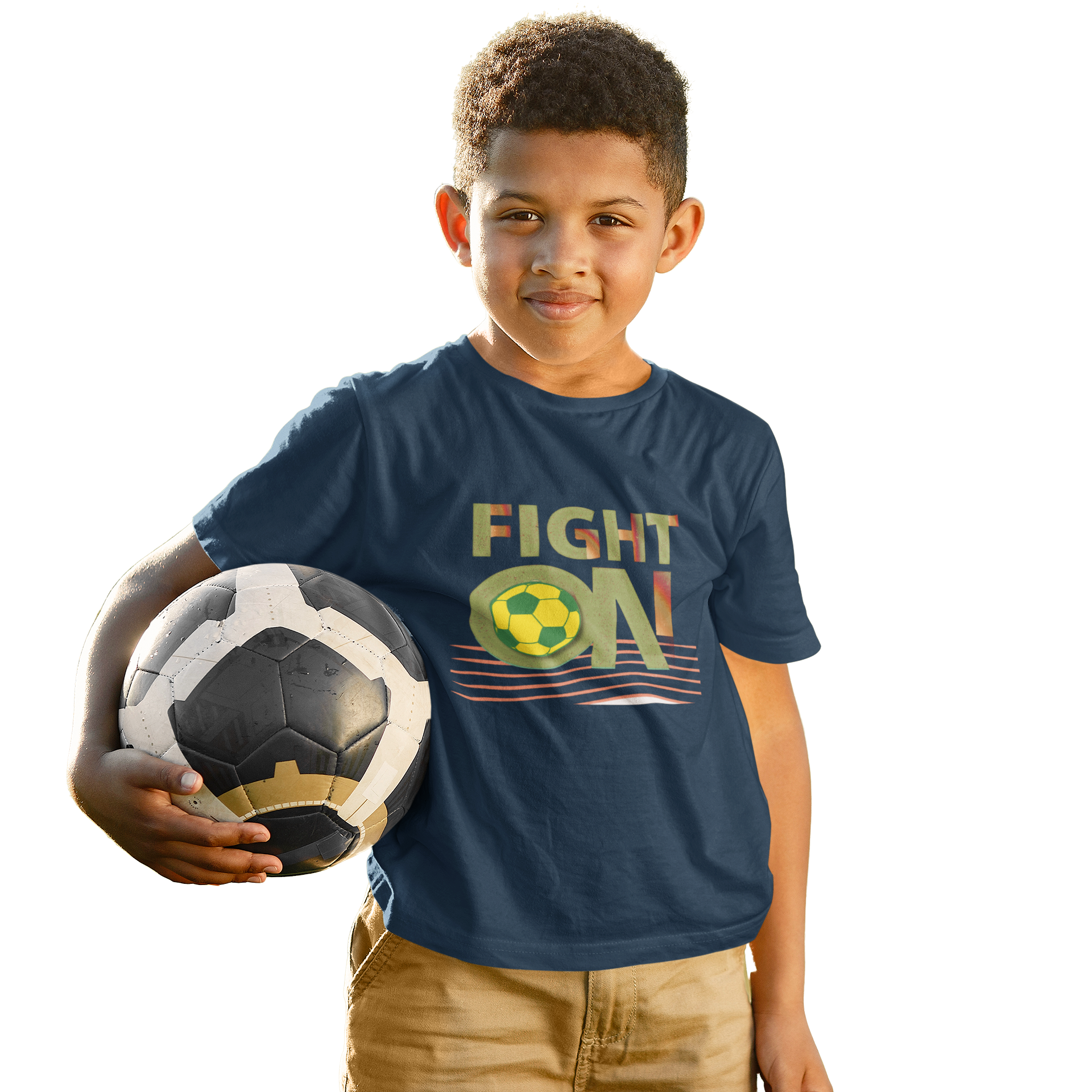 Navy Blue Football T-shirt for Kids