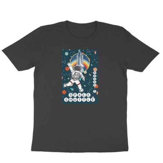 Personalised Space Shuttle Black T-shirt for Kids