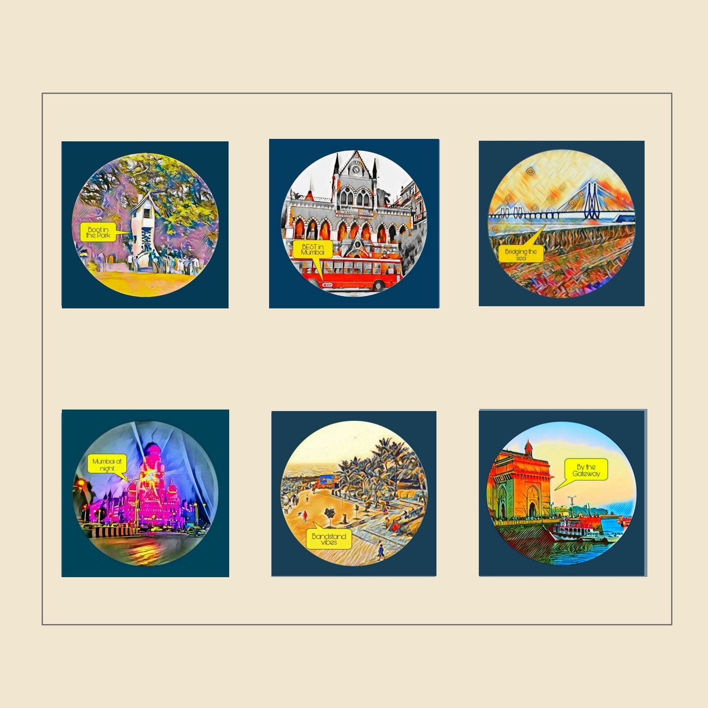 Mumbai Tea Coasters Souvenir