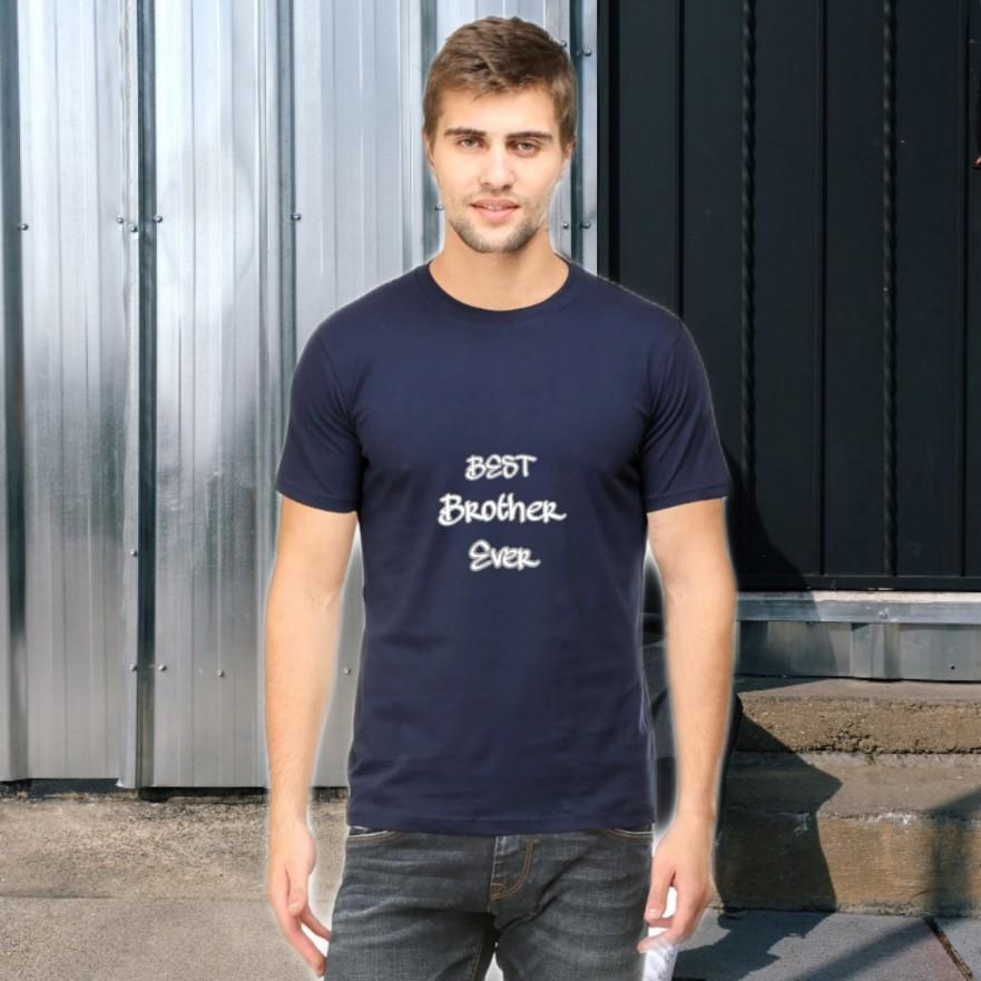Men's T-shirt navy blue with Best Brother caption.Apt gift for a brother.