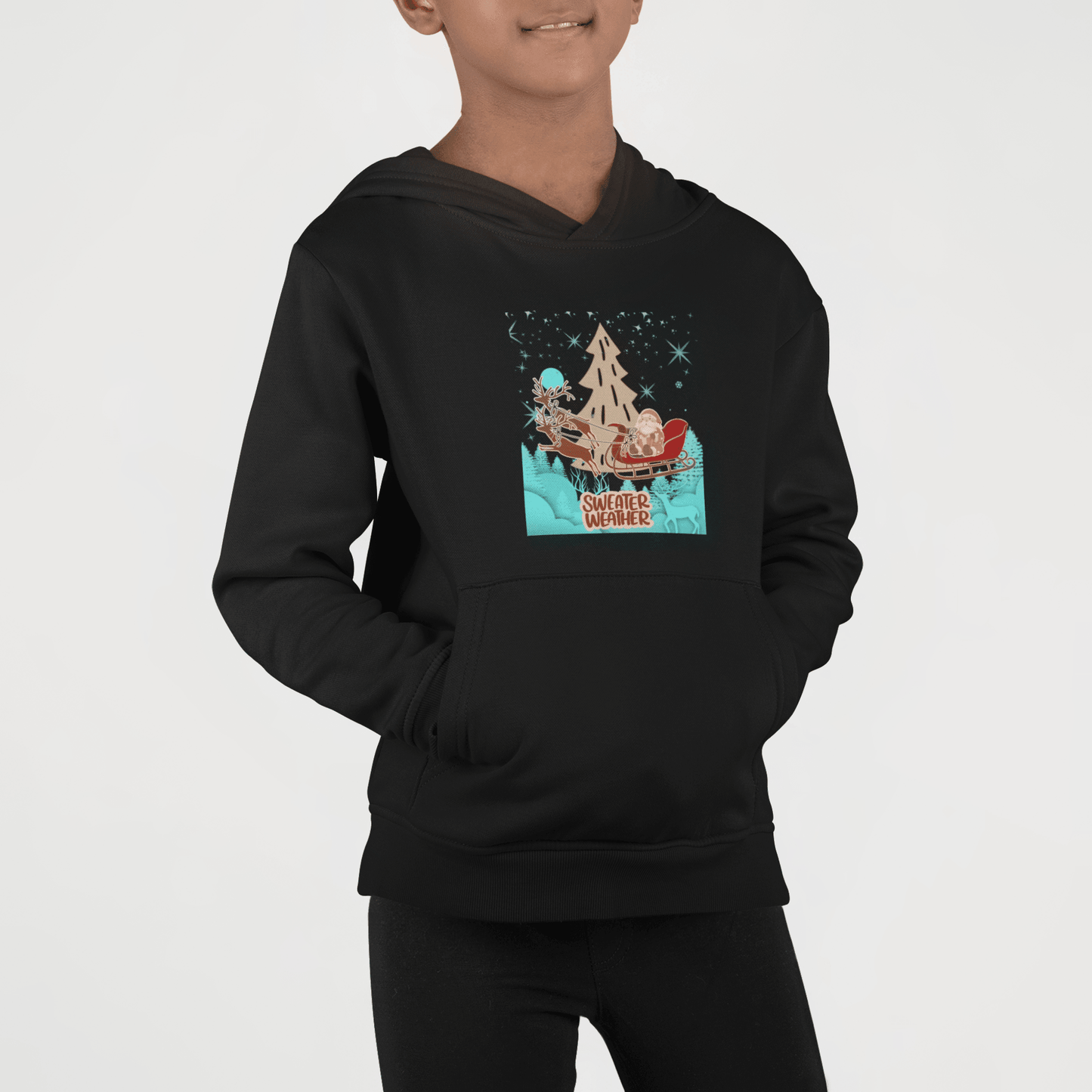 Winter Season Black Hoodie for Kids