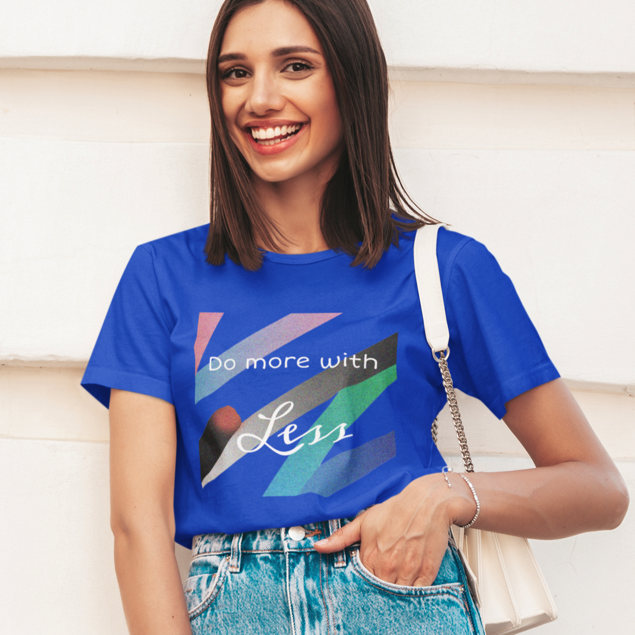 Royal Blue T-shirt for Women with Positive Quote