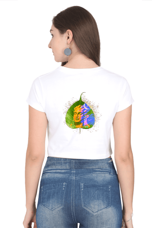  White crop top with Shiva print on the back