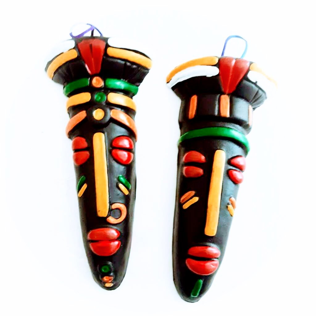 Wall Mask Pair Black- Terracotta