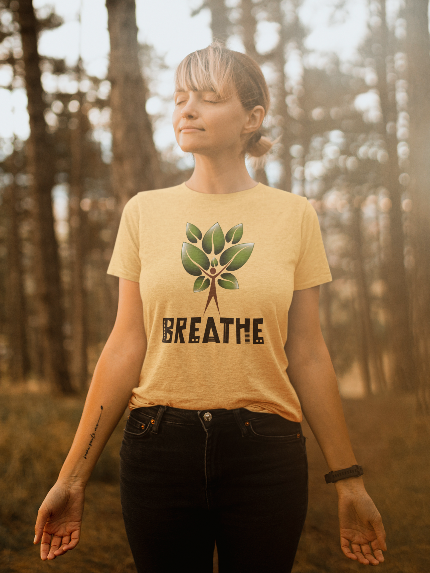 Tree of Life T-shirt for Women Beige