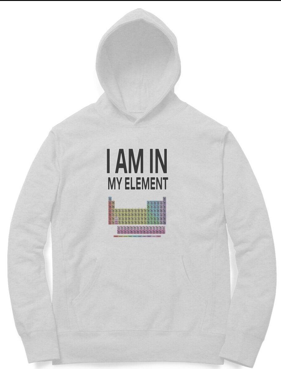 Periodic Table Unisex Cotton Hoodie Light Grey