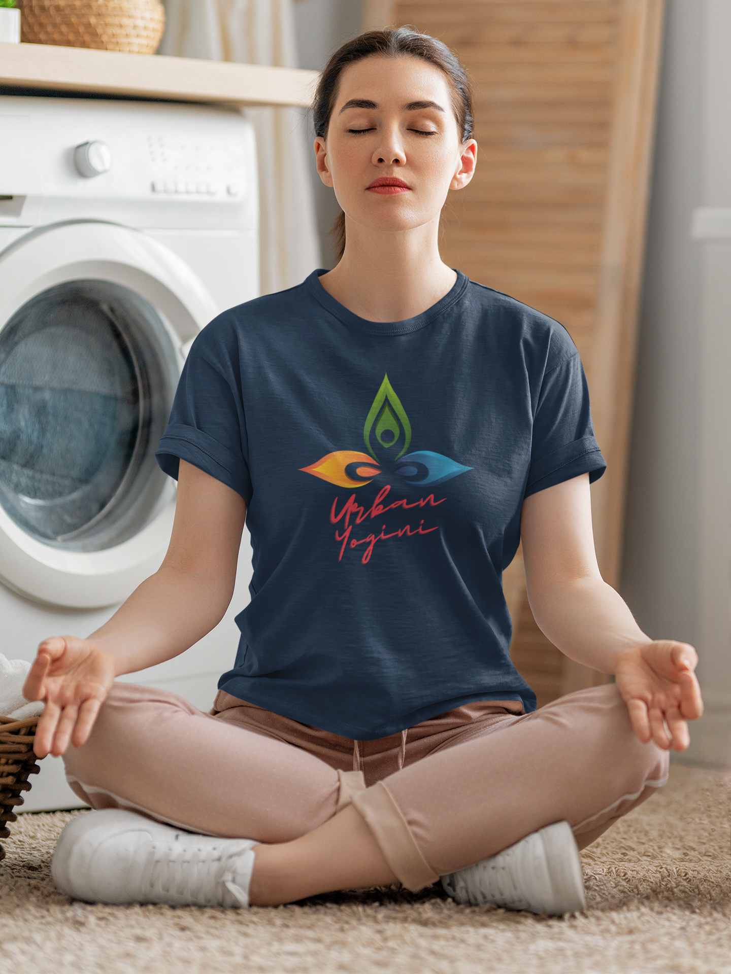 Urban Yogini Women's Yoga T-shirt Navy Blue