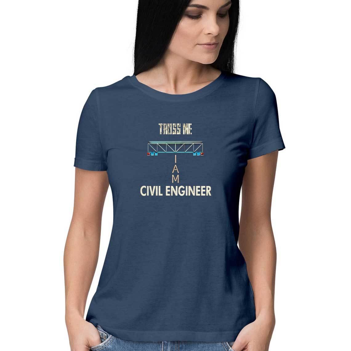 Navy Blue Cotton Tshirt for Civil Engineers