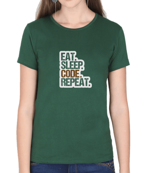 Bottle Green Cotton Tshirt for Software Engineers
