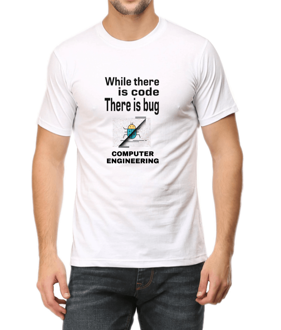 White Cotton Tshirt for Software Engineers