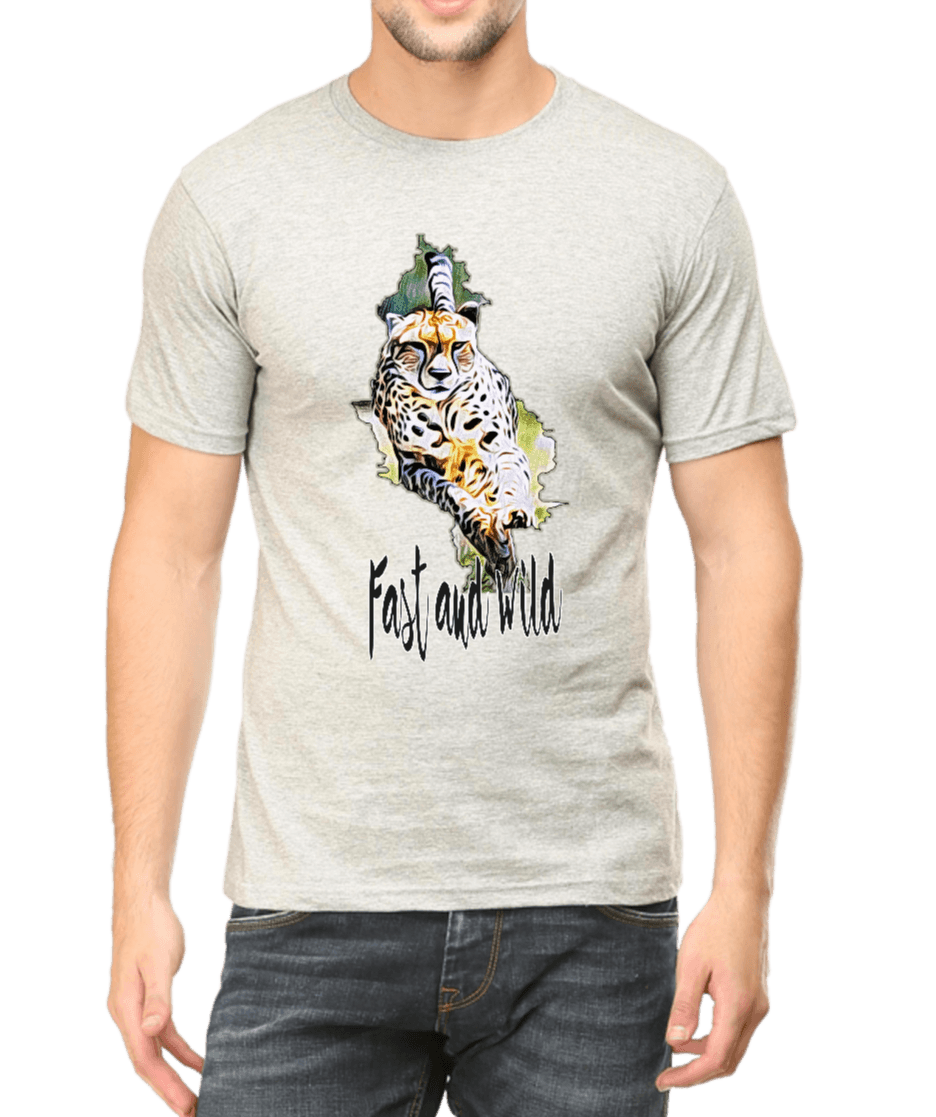 Light Grey Cheetah T-Shirt for wildlife lovers