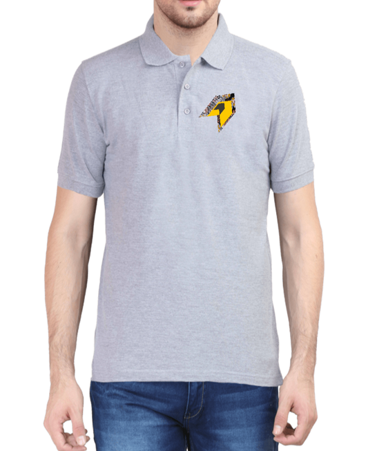 Polo Tshirt Grey Melange with Arrow graphics