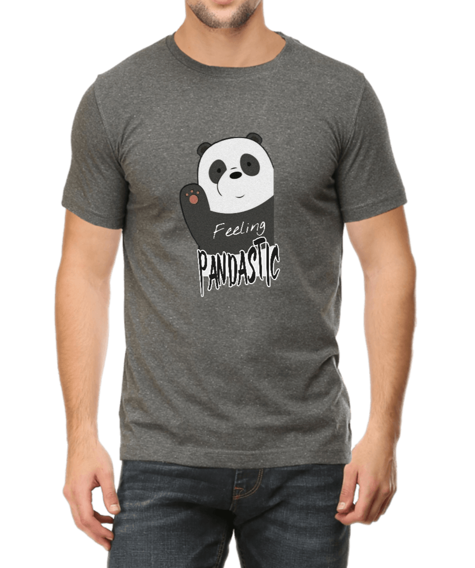 Panda tshirt Charcoal Grey for wildlife lovers