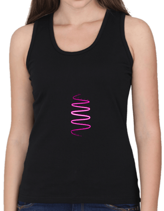 Tank Top black with vertical spiral graphic design