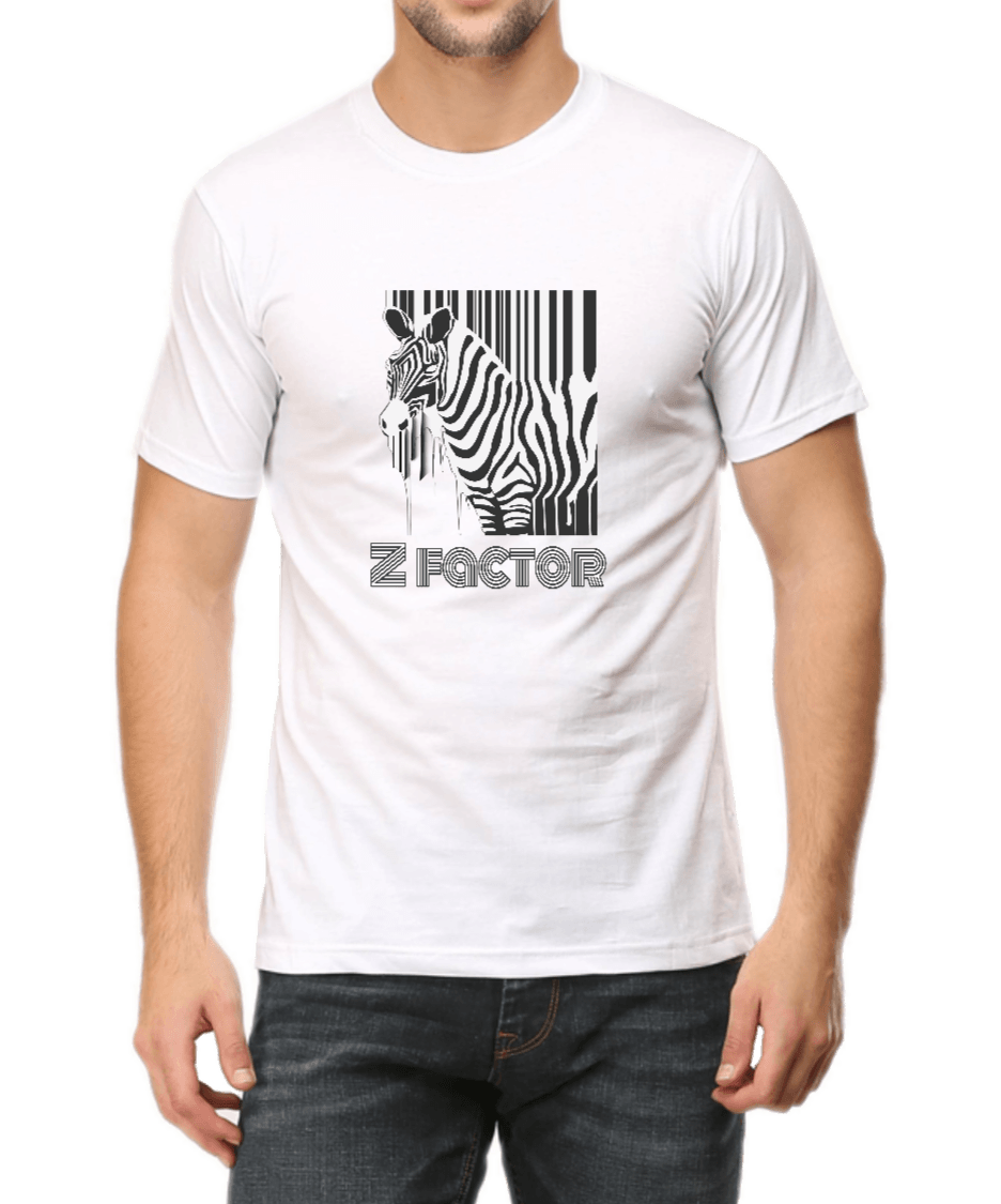 White Tshirt for wildlife lovers with Zebra design