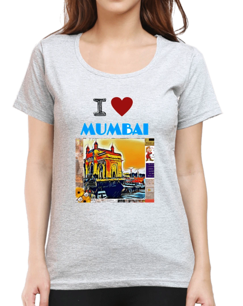 I Love Mumbai T Shirt for Women
