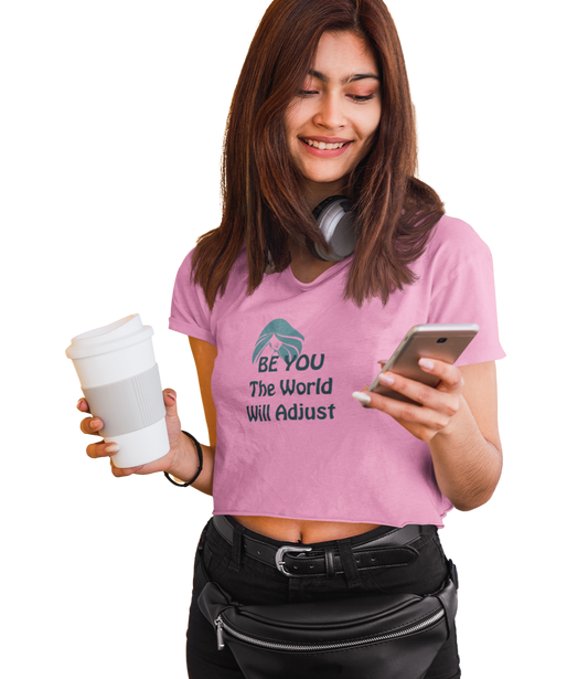 Light Pink Crop Top printed with a savvy Quote