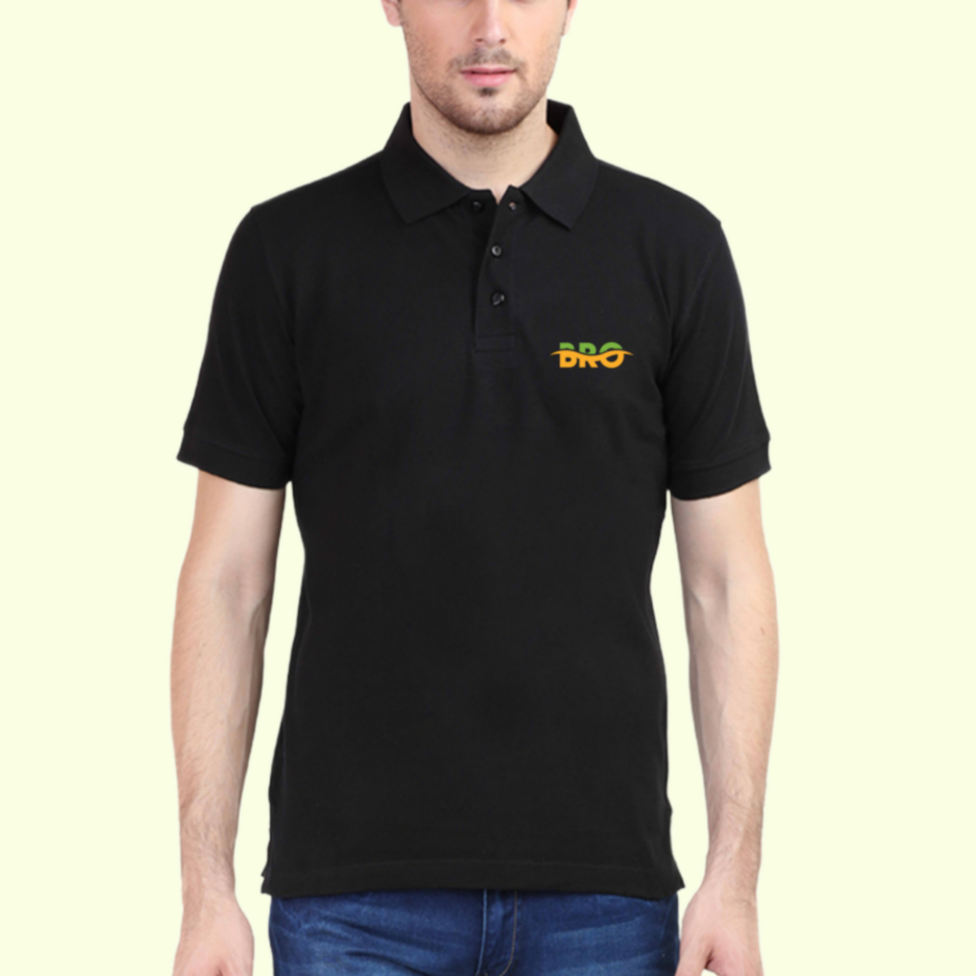 Polo T-shirt Black with Bro Graphics